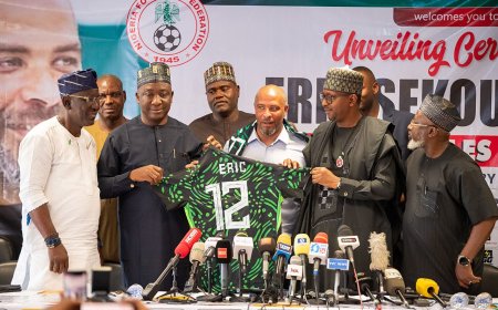 Pictorial: NFF unveils Chelle as new Super Eagles coach